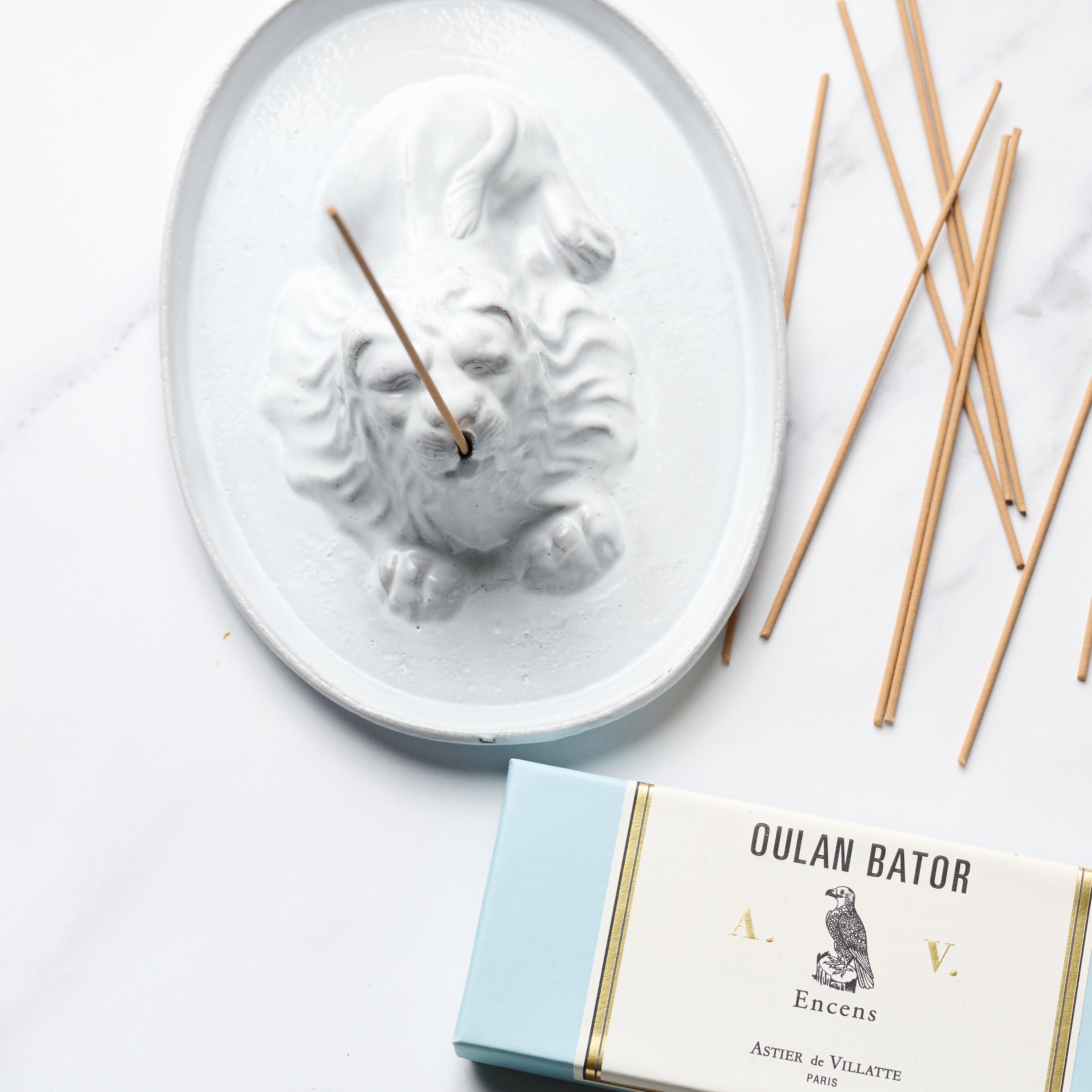 Astier de Villatte Large Lion Incense Holder – Blanche + Mimi