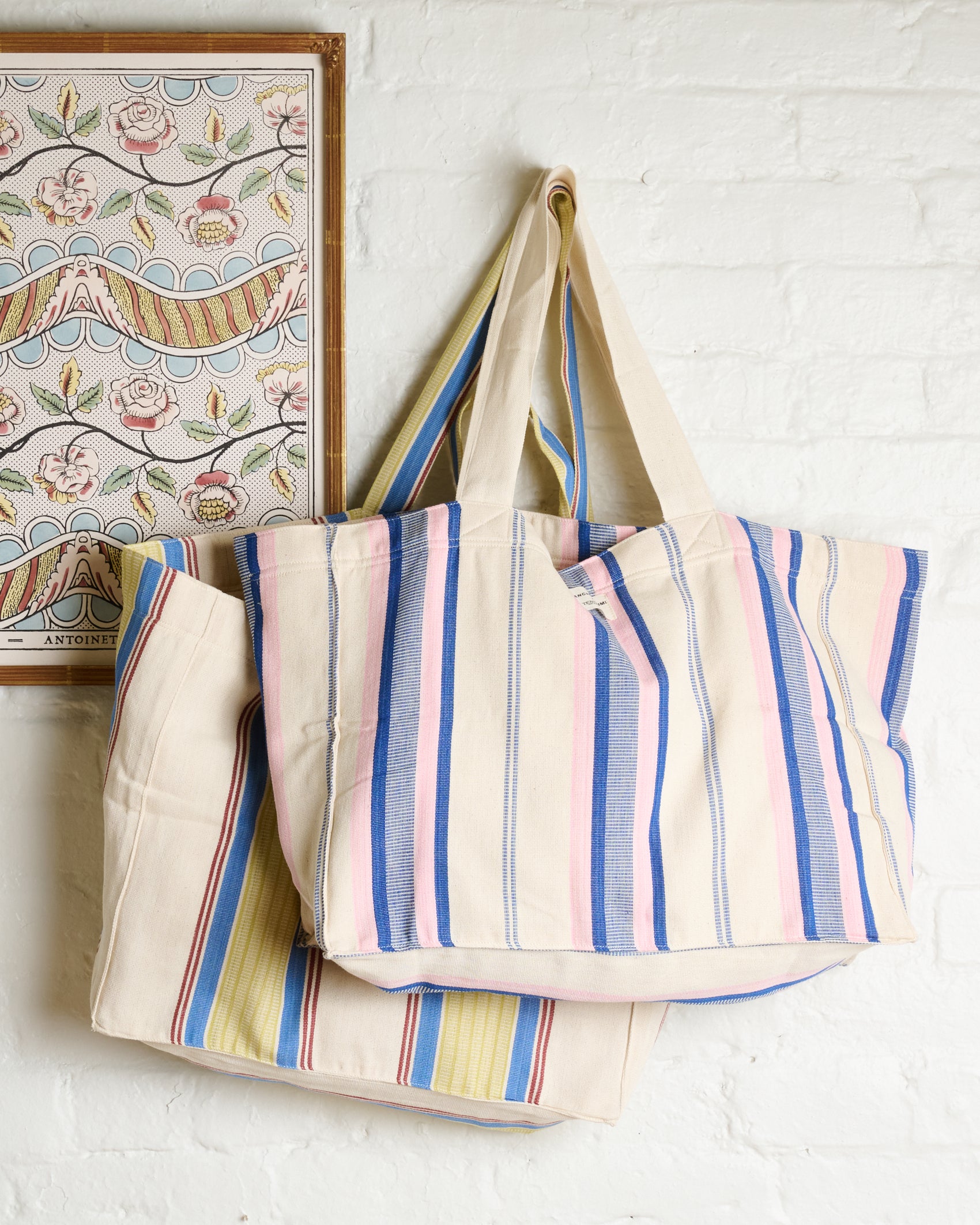 COTTON LINED BAG, RIVIERA COLLECTION-BLANCHE + MIMI & TENSIRA