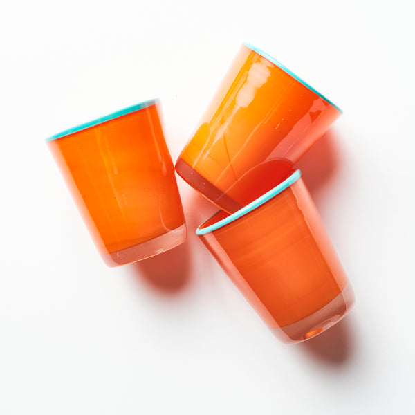 Hand-Blown Orange Glasses