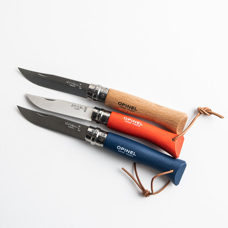 French orange, blue, natural jack knife