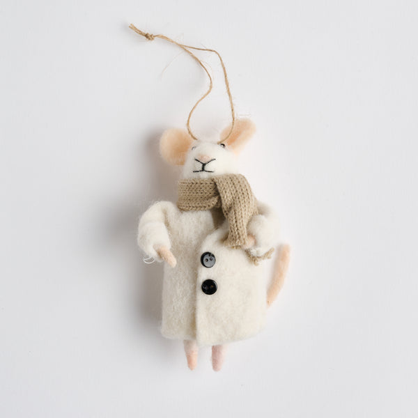 Felt Mouse w/Scarf Ornament