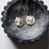 Sterling & Black Diamond/Emerald  Token Necklace