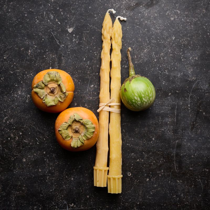 Beeswax Asparagus Taper Candle