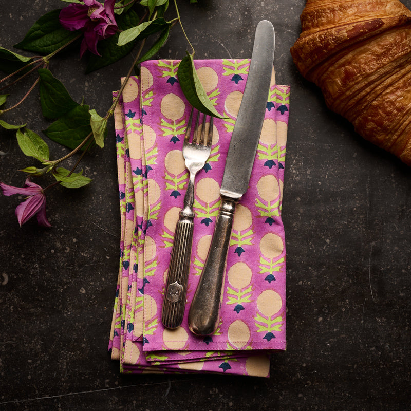 Block Printed Napkins-India