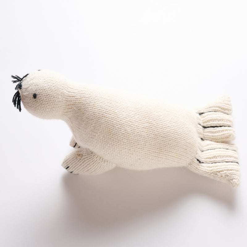 Knit Alpaca Stuffed Seal