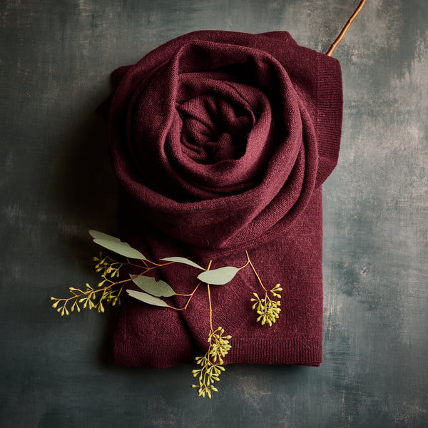 Cashmere Luxe Travel Wrap-Burgundy