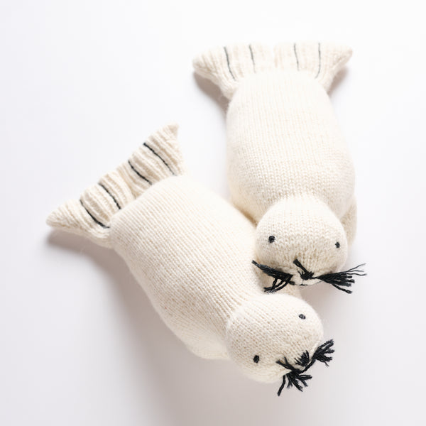 Knit Alpaca Stuffed Seal