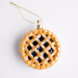 Glass Blueberry Pie Ornament