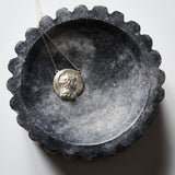 Sterling & Black Diamond/Emerald  Token Necklace