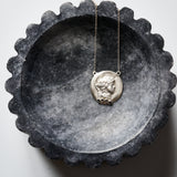 Sterling & Black Diamond/Emerald  Token Necklace