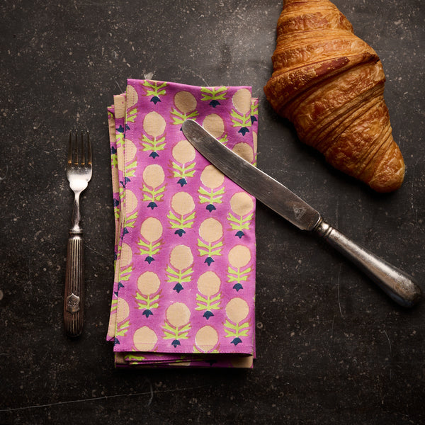 Block Printed Napkins-India