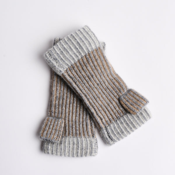 Fingerless Cashmere Gloves-Charcoal