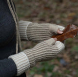 Fingerless Cashmere Gloves-Oat