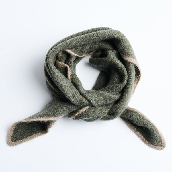 Cashmere bandana scarf-Pine