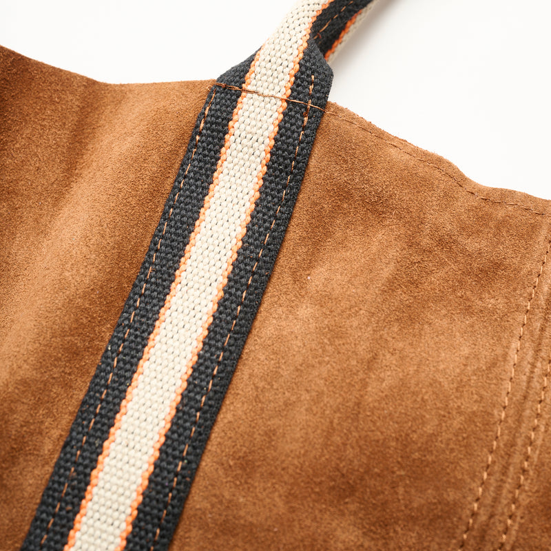 Italian Suede Bag-Caramel