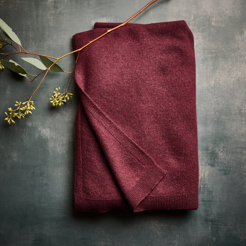 Cashmere Luxe Travel Wrap-Burgundy