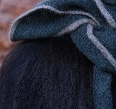 Cashmere bandana scarf-Pine