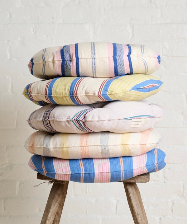 B+M & TENSIRA AFRICA ROUND CHAIR CUSHION, CAPRI STRIPE-SALE!