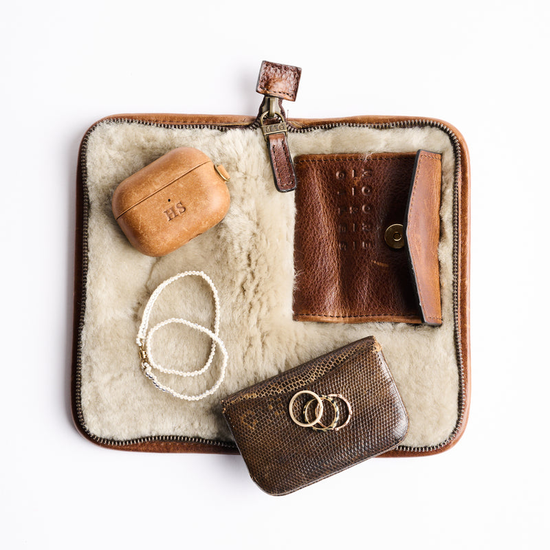 Shearling Lined Accessories Case