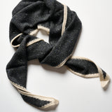 Cashmere Bandana Scarf- Charcoal Flecked