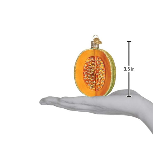 Glass Cantalope Ornament