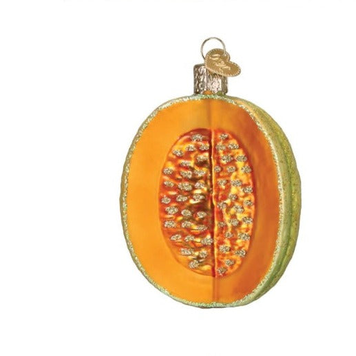 Glass Cantalope Ornament