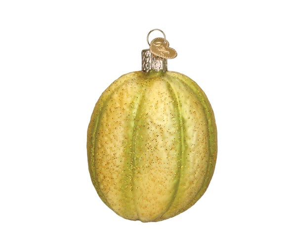 Glass Cantalope Ornament