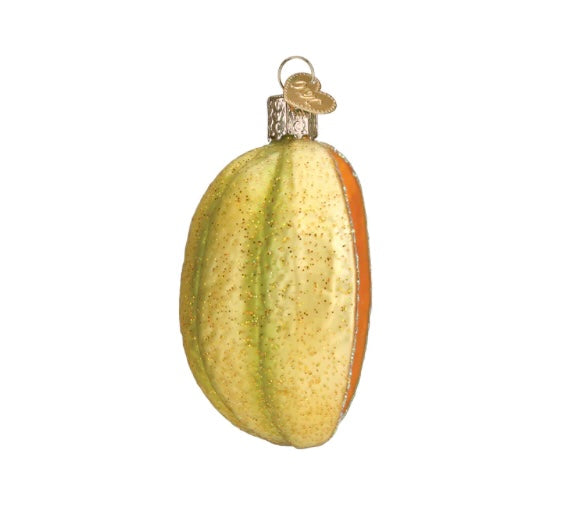 Glass Cantalope Ornament