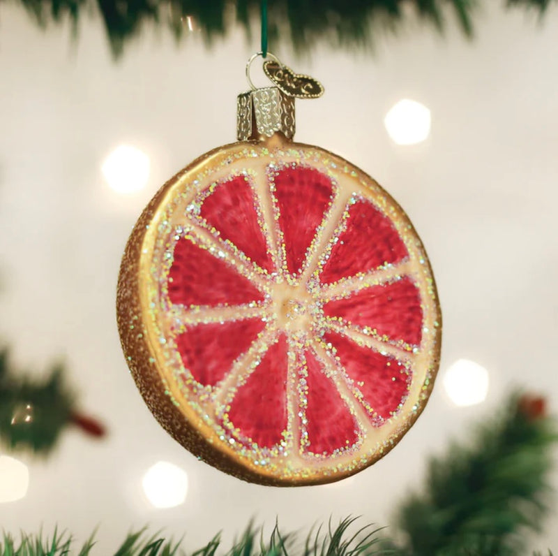 Glass Grapefruit Ornament