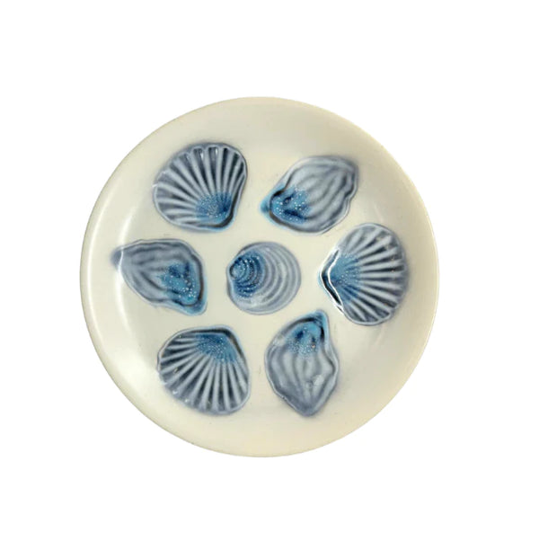 Vintage Oyster Plate- Blue & White