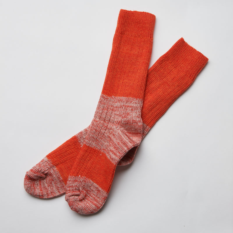 Escuyer Melange Socks-Orange & Pink Stripe