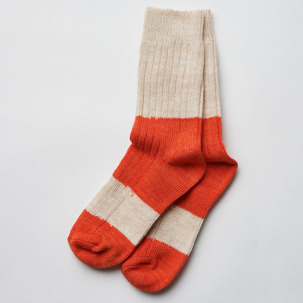 Escuyer Melange Socks-Orange Stripe