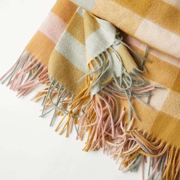 Lambswool Throw Blanket-Check