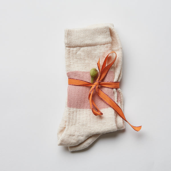 Escuyer Melange Socks-Pink Stripe