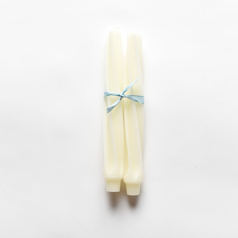 bees wax taper candle pink, cream