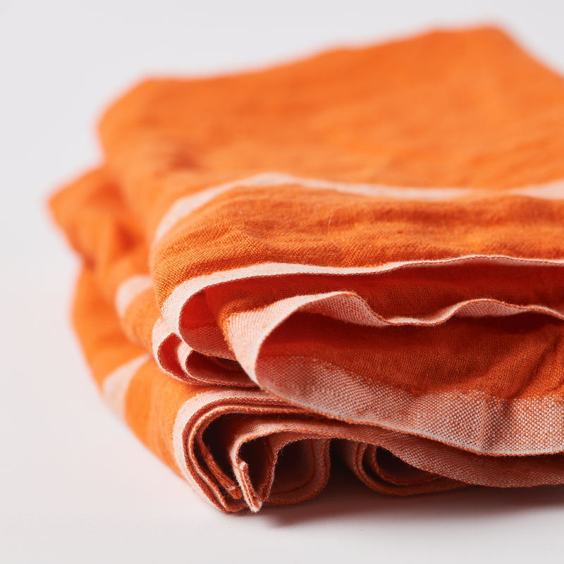 orange laundered linen towel