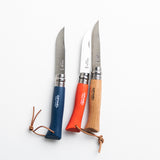 French orange, blue, natural jack knife