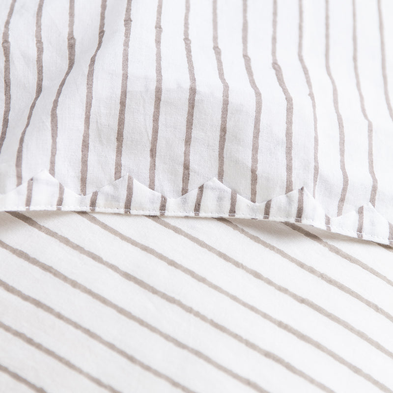 hand printed cotton striped pillowcase