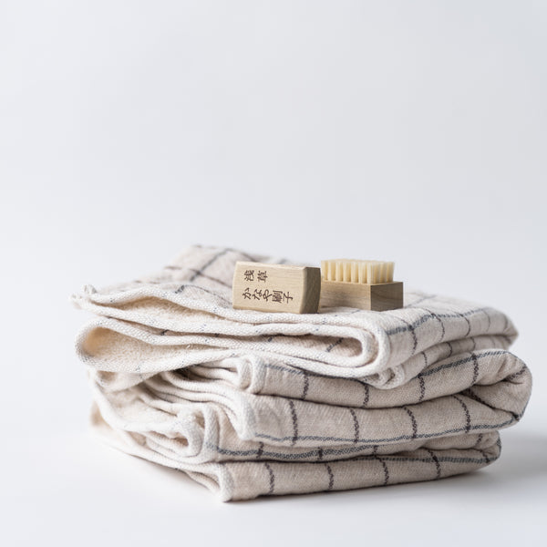 Japanese cotton check hand towel